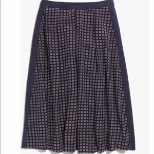 Madewell silk midi skirt in ascot grid